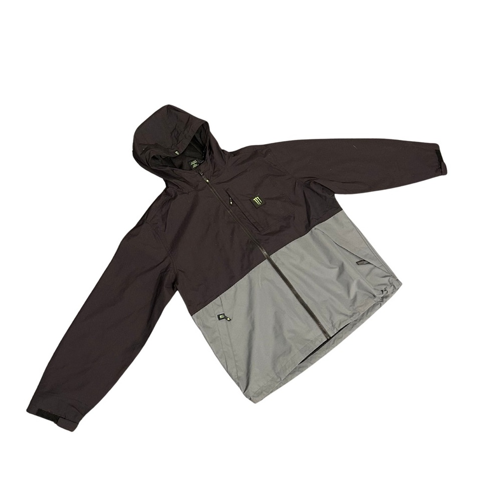 Men's Black and Gray Hooded Jacket